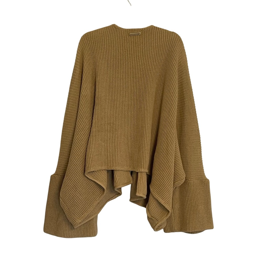 Open-Front Ribbed Cascade Cardigan - Tan - Picture 2 of 5